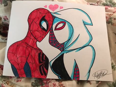 spiderman and gwen|spider-man and gwen drawing easy.